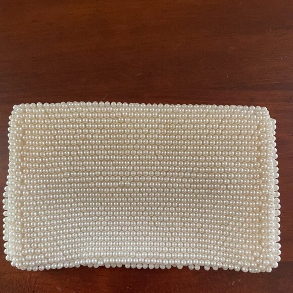 Vintage Beaded Faux Pearl Small Clutch / Wallet - Picture 2 of 4